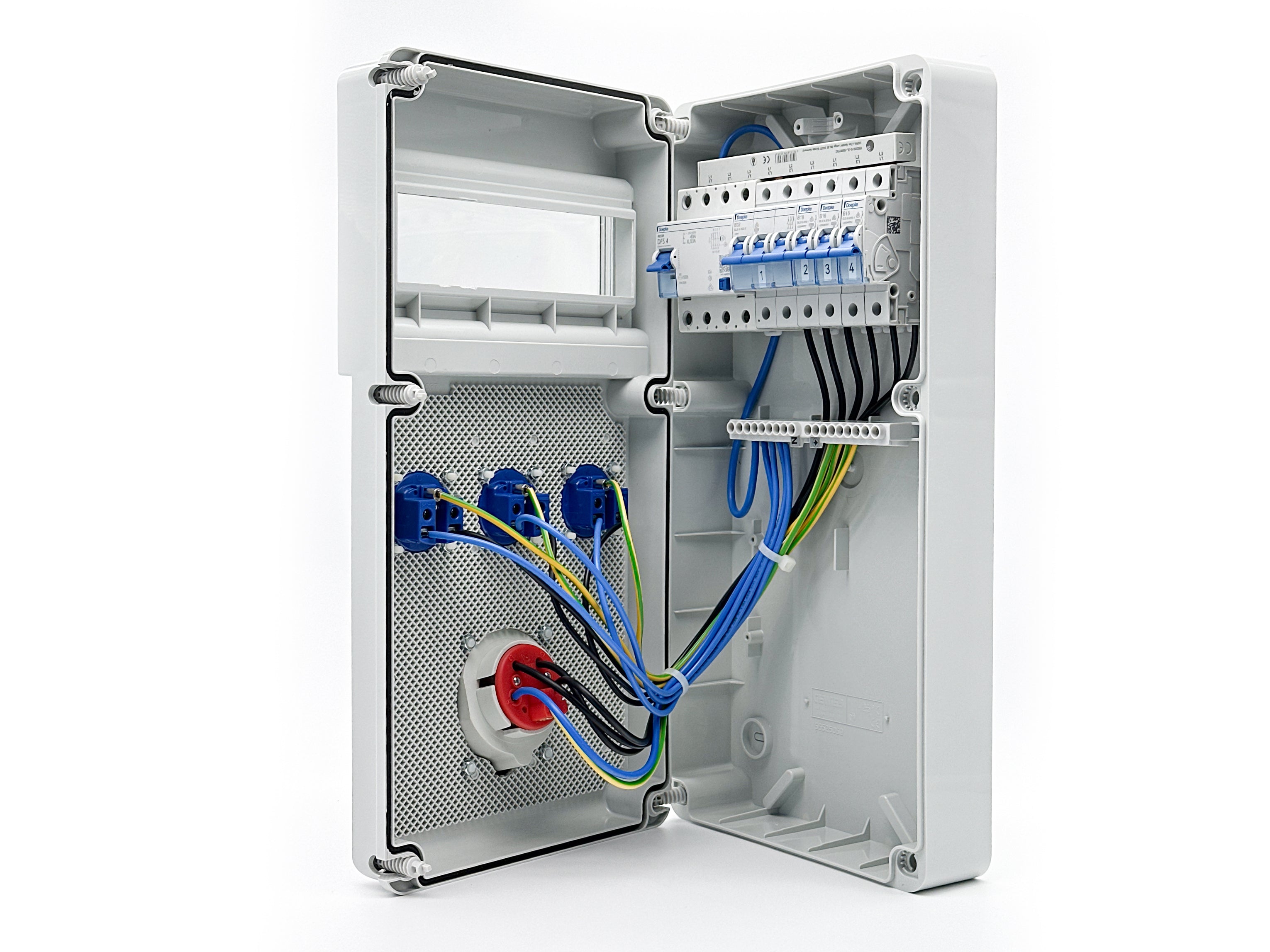 ELSYBOX P692F01030F Zásuvková skříň 1x CEE 32 A, 3× 230V, jištěná, s chráničem ELSYBOX P692F01030F Zásuvková skříň 1x CEE 32 A, 3× 230V, jištěná, s chráničem